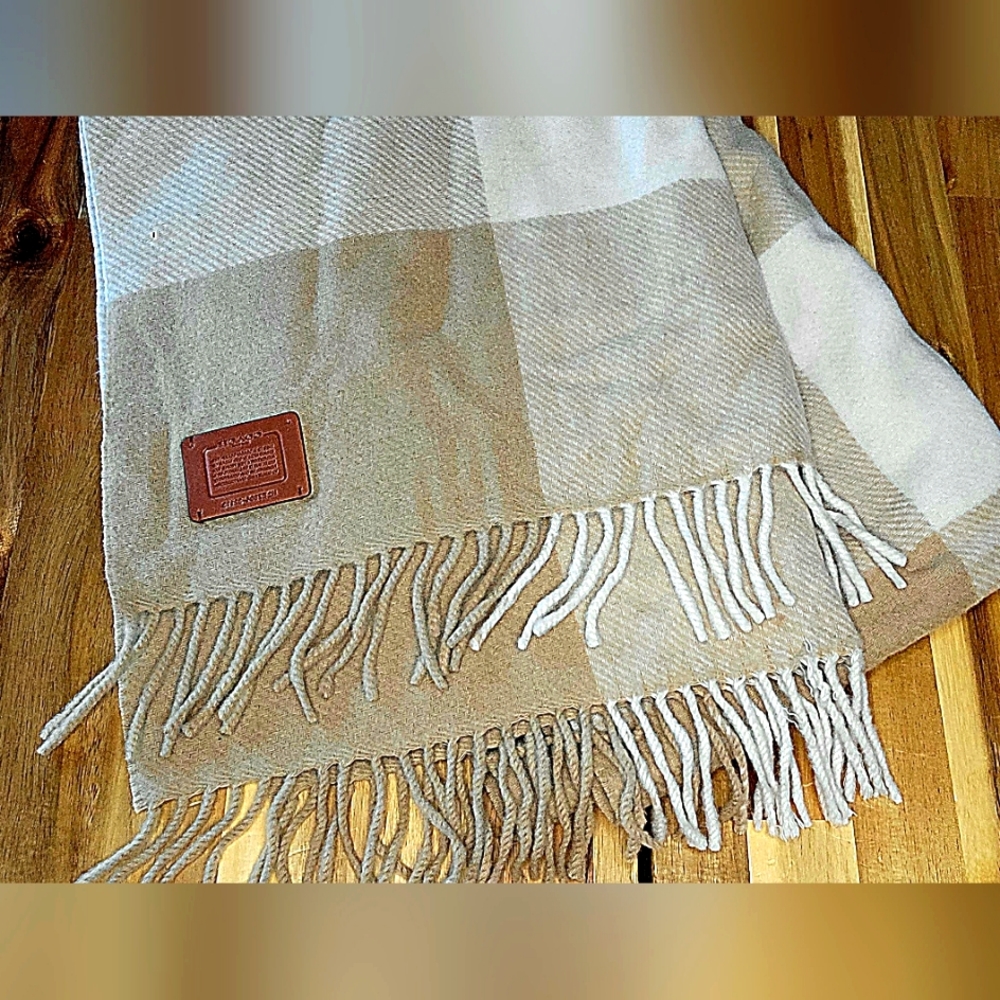 Coach Wool Carmel Blanket Scarf